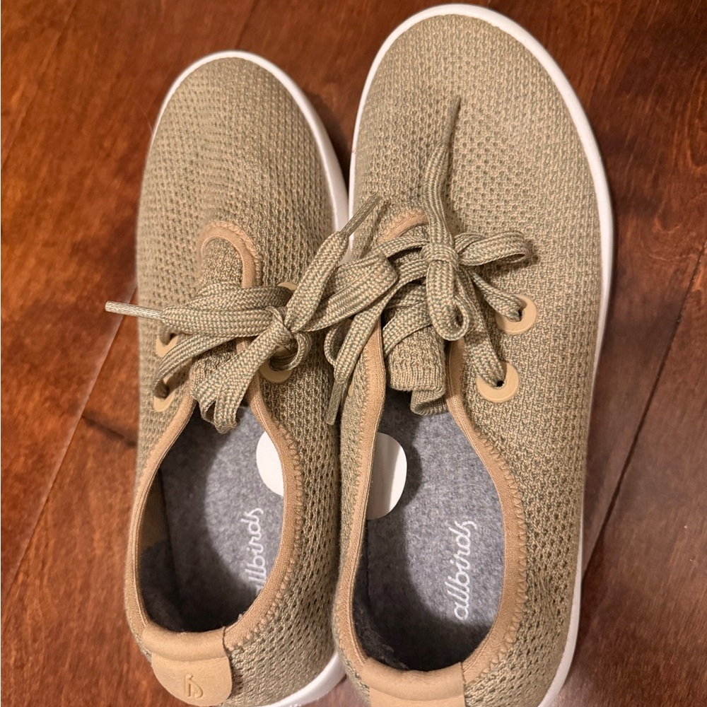 allbirds Kids Wool Runner — Light Tan Knit Sneaker